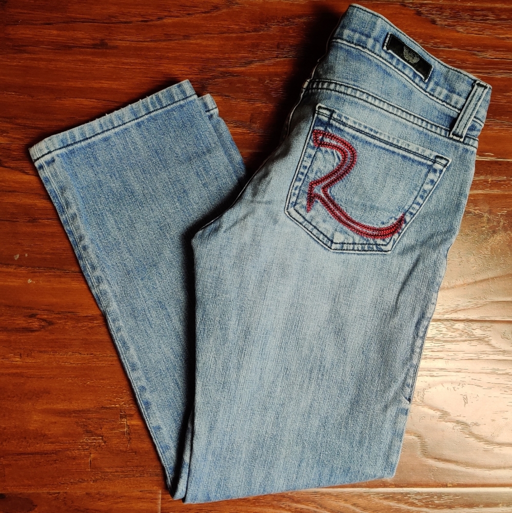 Rock & Republic Ankle Jeans With Pink Log Pockets